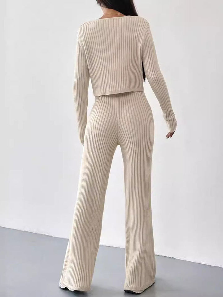 Relaxed Straight-Leg Pants Set