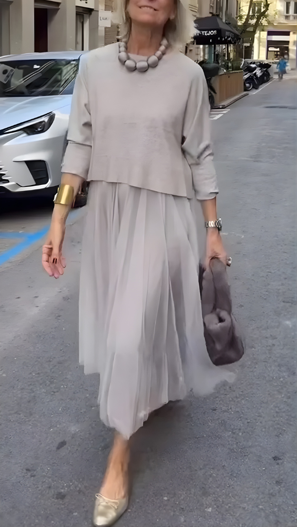 Zanelia™ | Elegant Tulle Sweater Dress (set)