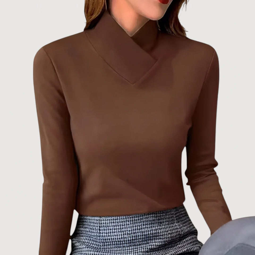 MIRAH – ELEGANT COLLAR TOP