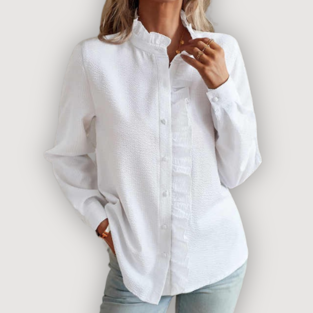 CLARA – RUFFLE TRIM BLOUSE