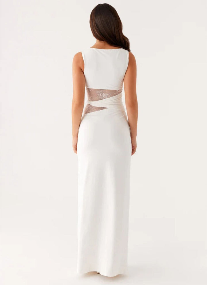 LENI | Figure-Hugging Maxi Dress With Subtle Cut-Outs And Lacing