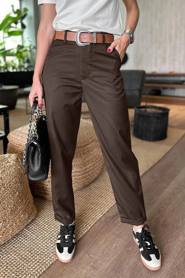 MATHILDA | Elegant, figure-flattering striped trousers