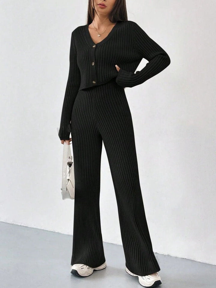 Relaxed Straight-Leg Pants Set