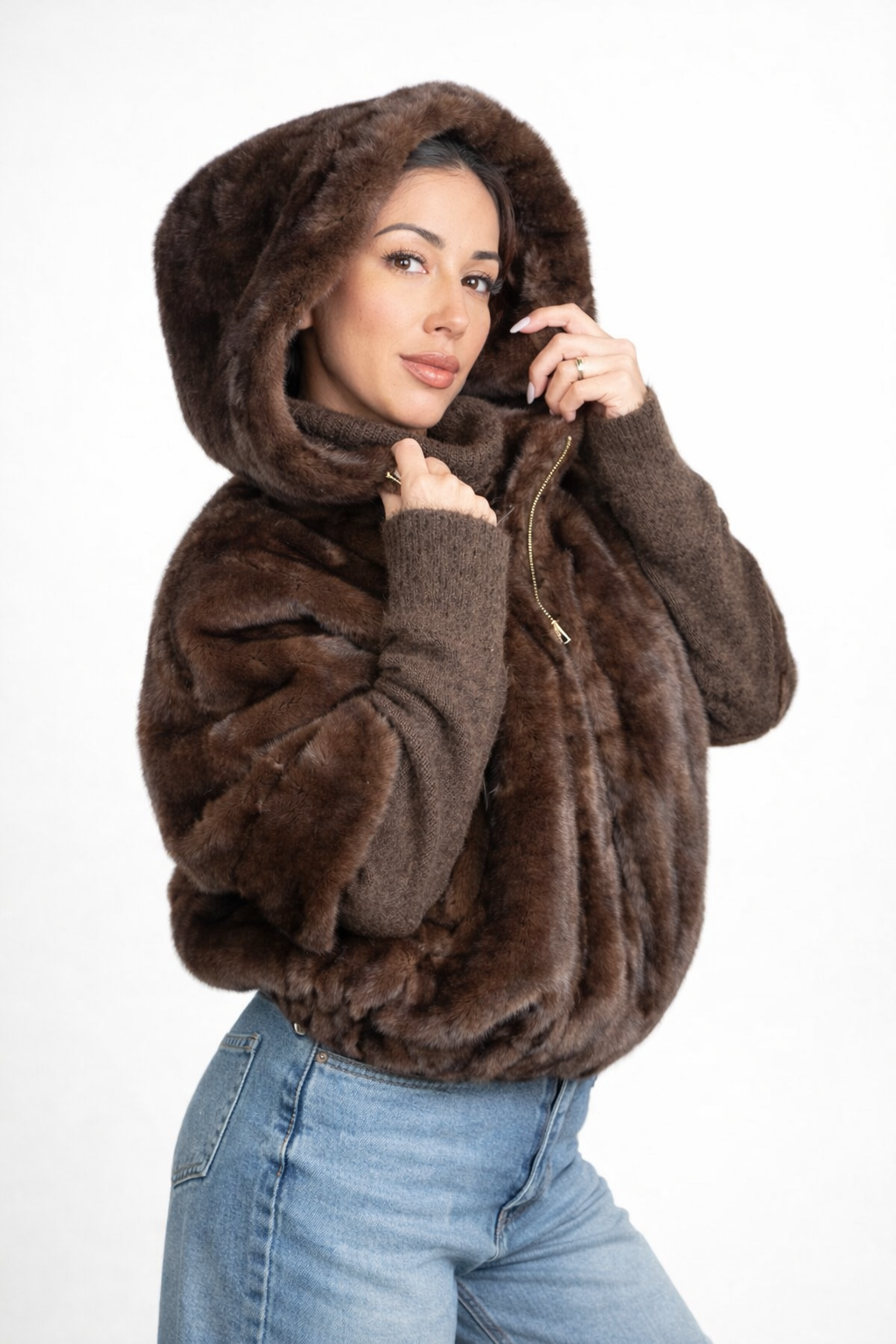 Kate | Faux Fur Bomber Jacket