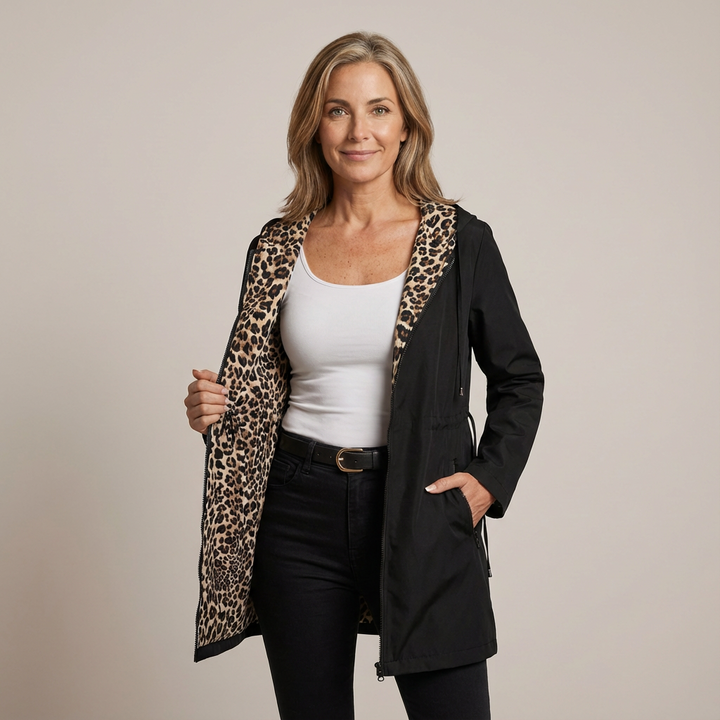 SOPHIA - Reversible Leopard Print Coat