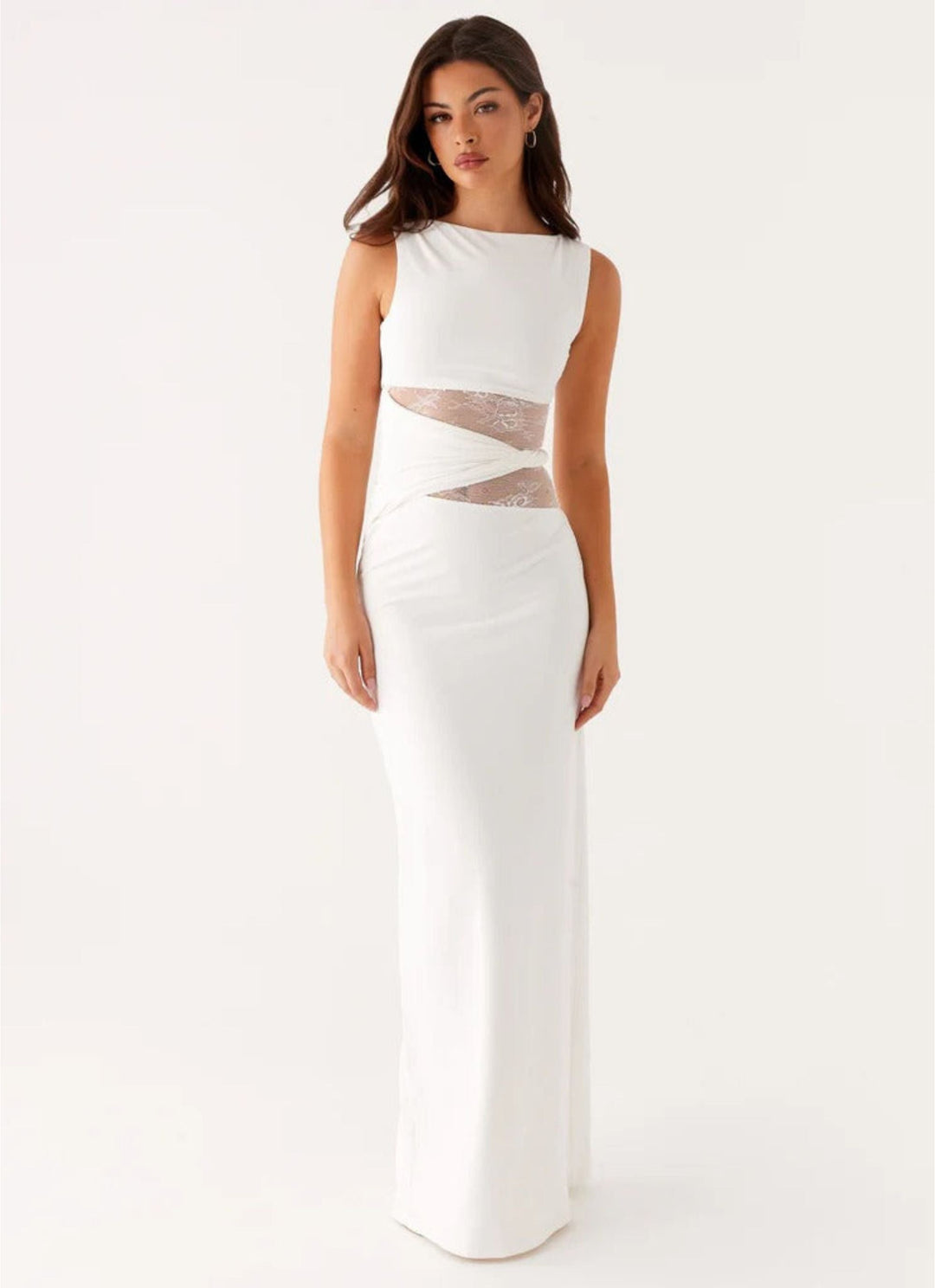 LENI | Figure-Hugging Maxi Dress With Subtle Cut-Outs And Lacing