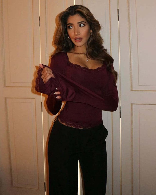 KATE | Lace Trim Top