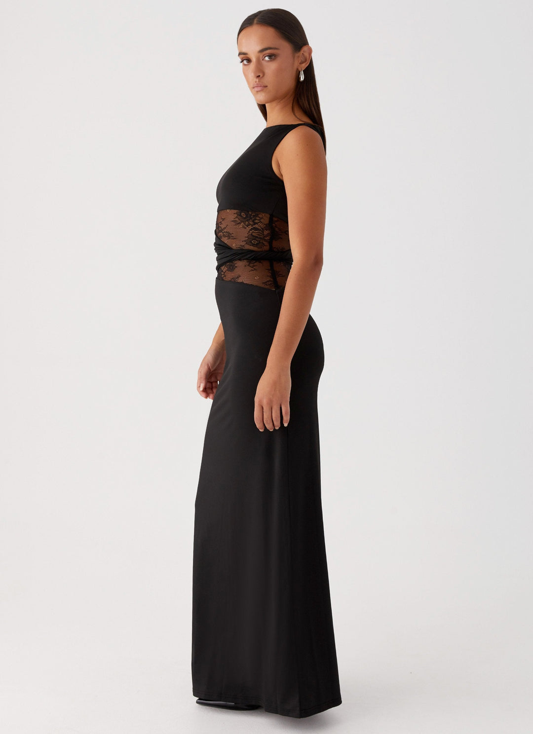 LENI | Figure-Hugging Maxi Dress With Subtle Cut-Outs And Lacing