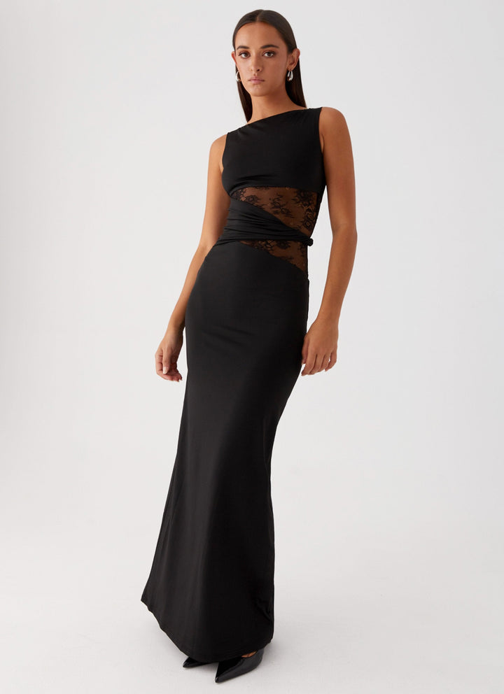 LENI | Figure-Hugging Maxi Dress With Subtle Cut-Outs And Lacing