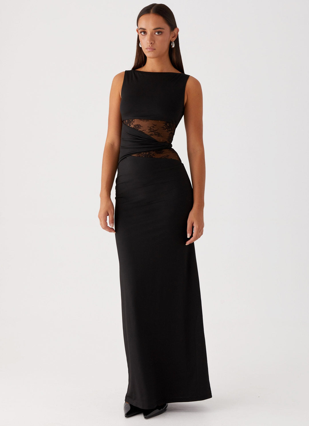 LENI | Figure-Hugging Maxi Dress With Subtle Cut-Outs And Lacing