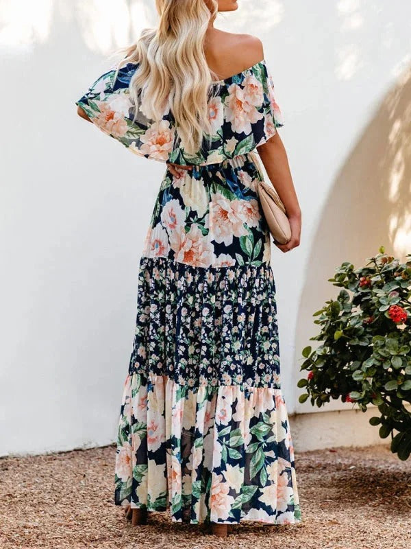 MEXI | Women's Off Shoulder Mexican Style Summer Dress | Maxi
