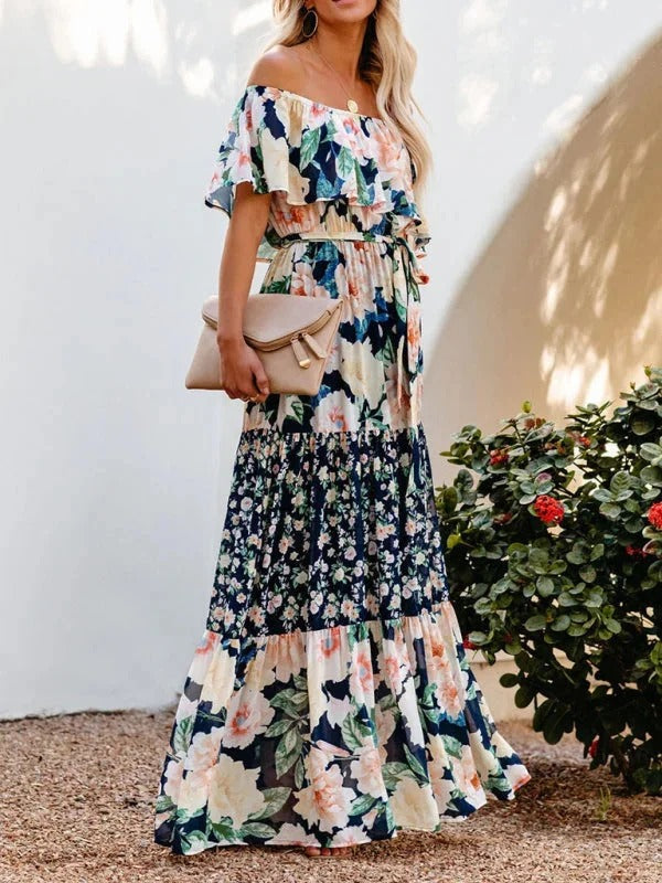 MEXI | Women's Off Shoulder Mexican Style Summer Dress | Maxi