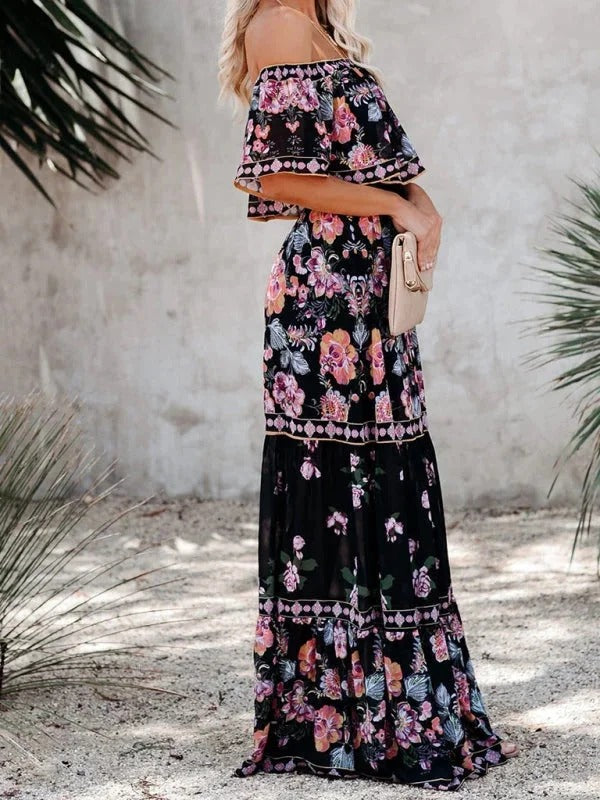 MEXI | Women's Off Shoulder Mexican Style Summer Dress | Maxi