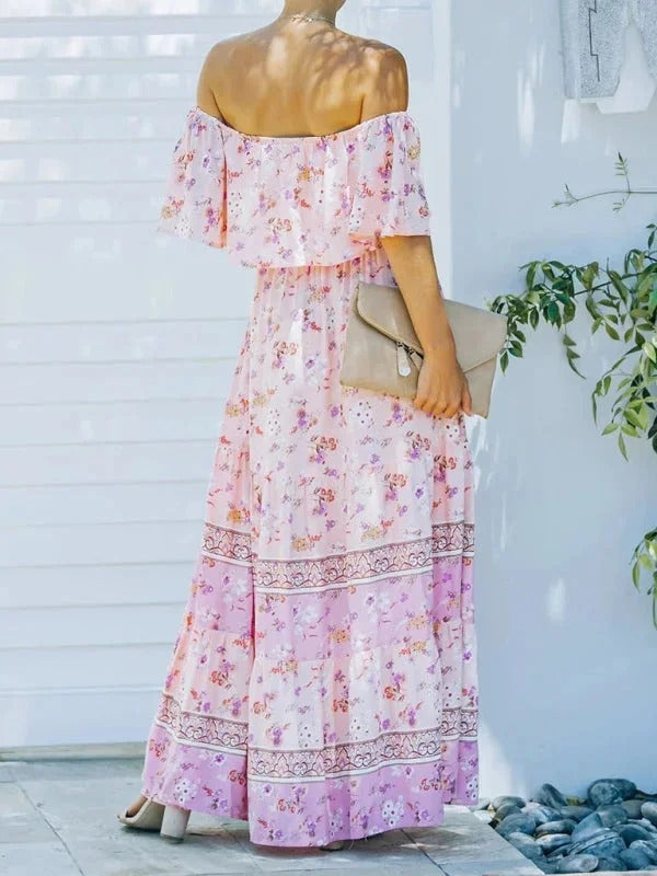 MEXI | Women's Off Shoulder Mexican Style Summer Dress | Maxi