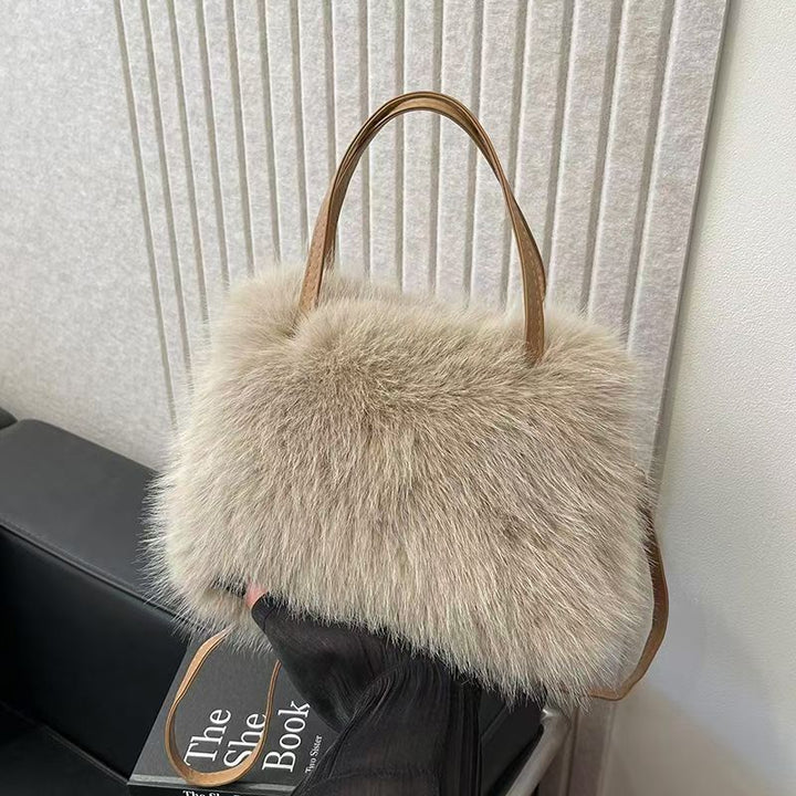 Christy | Faux Fur Bag with Handle & Strap