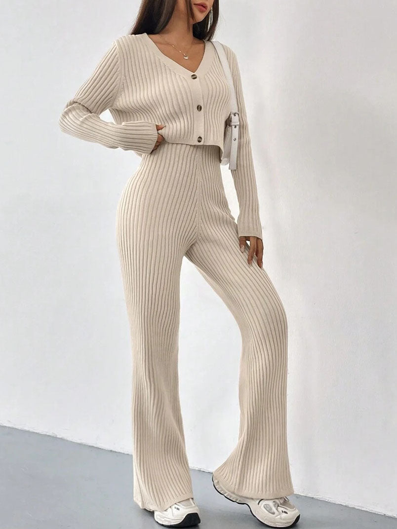Relaxed Straight-Leg Pants Set