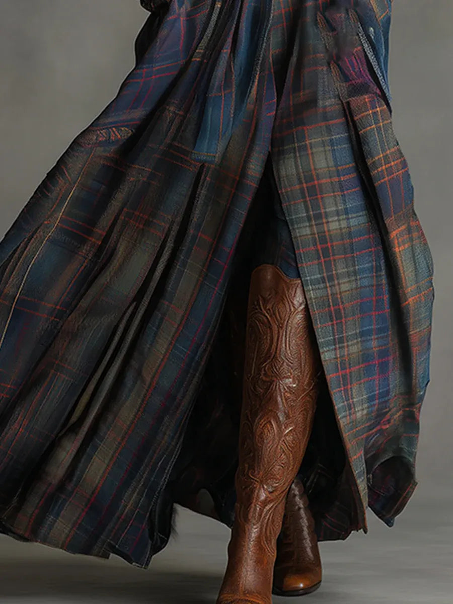 Edurne | Blue Suede Maxi Dress