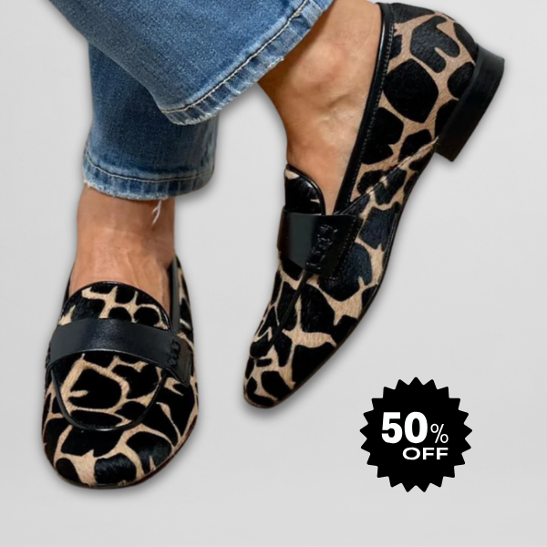 Katie | Orthopedic Leopard Print Loafers