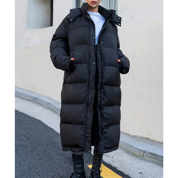 Livia | Long Quilted Jacket with High Collar