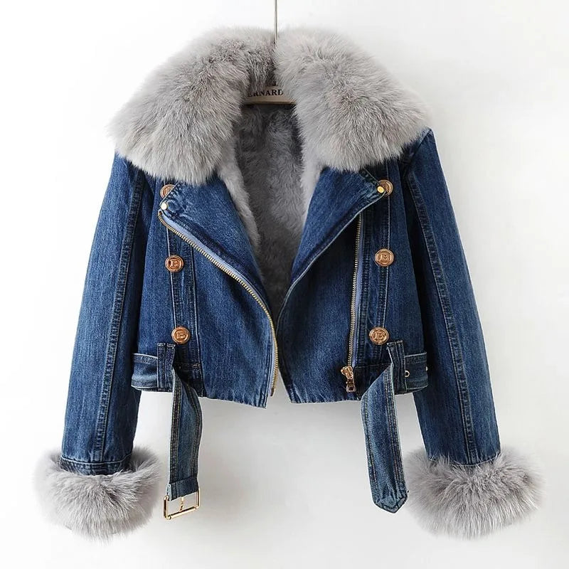 Amara | Denim Jacket with Fur Lining