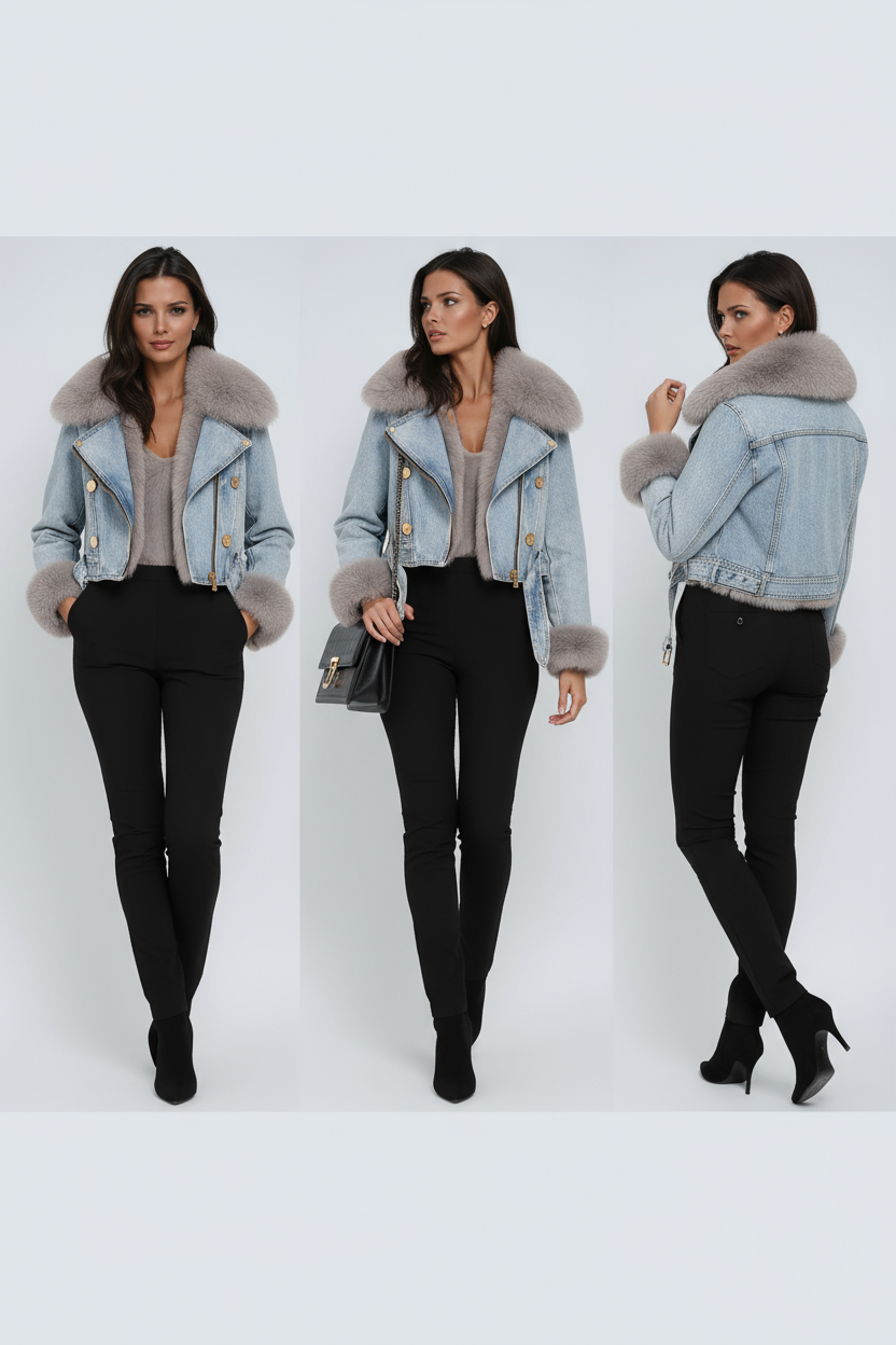 Amara | Denim Jacket with Fur Lining