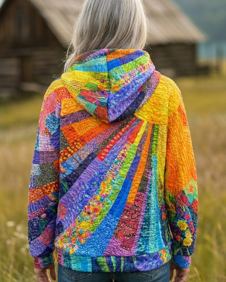 Laura™ - Bohemian Multicolor Patchwork Hoodie