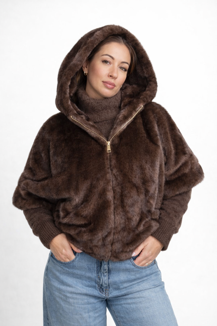 Kate | Faux Fur Bomber Jacket