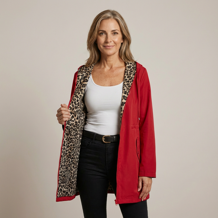 SOPHIA - Reversible Leopard Print Coat