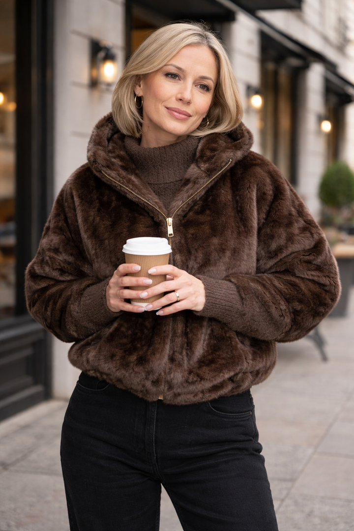 Kate | Faux Fur Bomber Jacket
