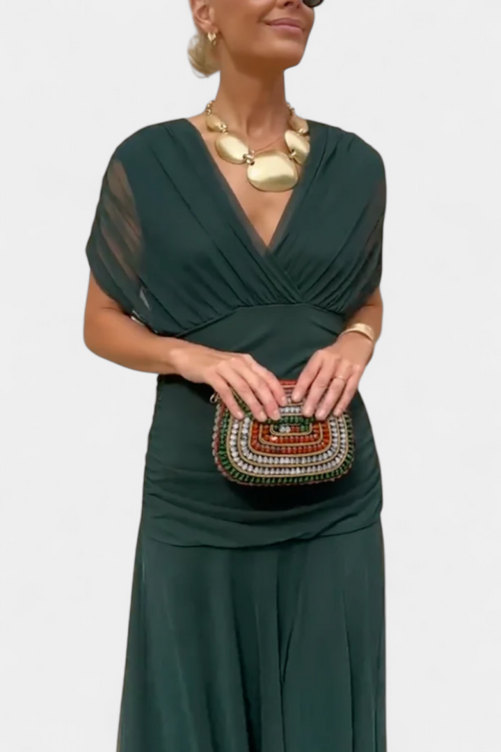 LALUNA | Elegant Dress With V-Neckline